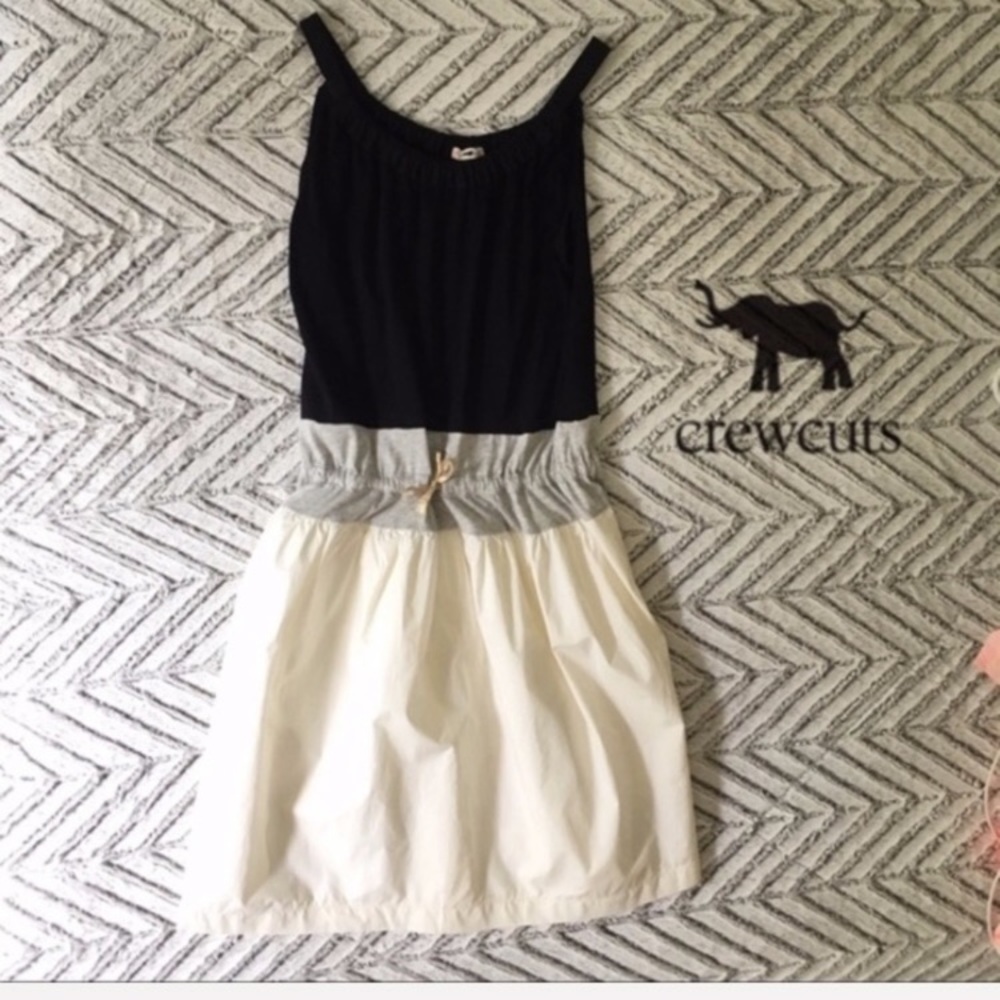Crewcuts Black gray white colorblock dress 16 NWT